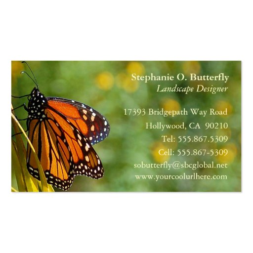 Monarch Butterfly Business Card 3 (front side)