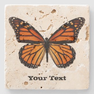 Monarch Butterfly Custom Stone Coaster