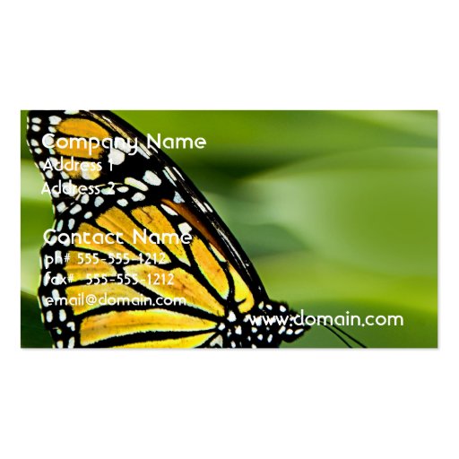 Monarch Butterfly Design Business Cards (front side)