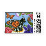 Monarch Butterfly Fairy Cat Fantasy Art Postage stamps