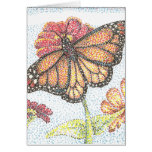 Monarch Butterfly feeding on Zinnia Flower Card cards
