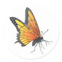 Monarch Butterfly in Flight stickers by White_Wedding Monarch Butterfly in Flight stickers