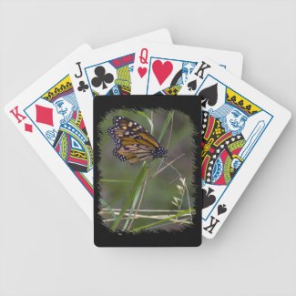 Monarch Butterfly in the Grass Black Edge Deck Of Cards