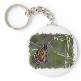 Monarch Butterfly in the Grass Key Chain