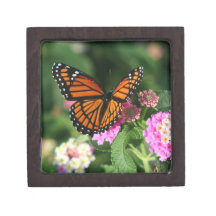 Monarch Butterfly on Lantana Flowers.Gift Box Premium Jewelry Box