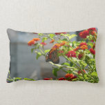 Monarch Butterfly on Red Butterfly Bush Pillow