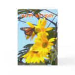 Monarch Butterfly on Sunflower Birthday Card Monarch Butterfly on Sunflower Birthday Card