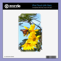 Monarch Butterfly on Sunflowers iPod Touch Skin skins
