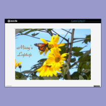 Monarch Butterfly On Sunflowers Laptop Skin skins