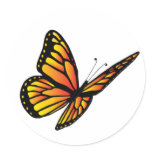 Monarch butterfly round sticker