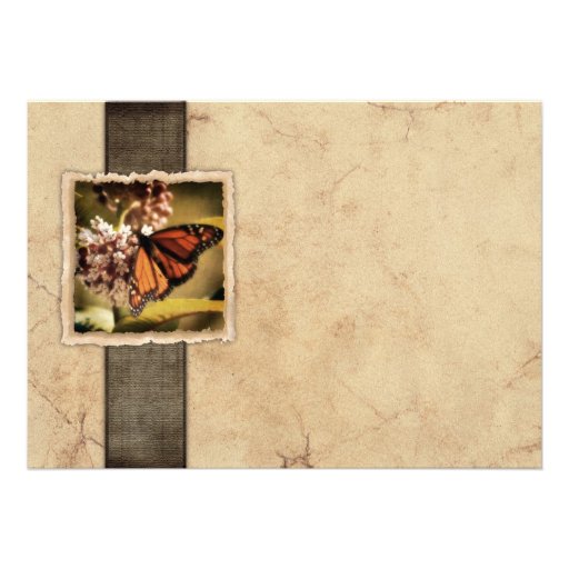 Monarch Butterfly Vintage Wedding Invitations