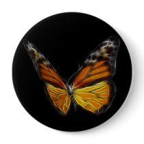 Monarch Orange Butterfly Flying Insect Pinback Button