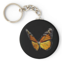 Monarch Orange Butterfly Flying Insect Keychain
