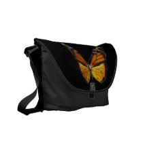 Monarch Orange Butterfly Flying Insect Messenger Bags