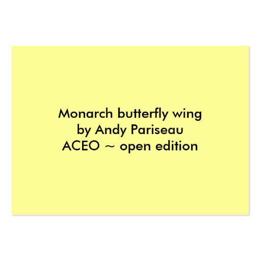Monarch Wing ~ ATC Business Cards (back side)