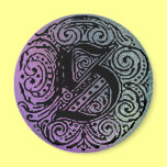 Monarchia "S" Purple and Blue Background Magnet magnets