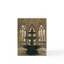 Monastery Fountain Note Card by JeanBHall Monastery Fountain Note Card