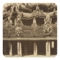 Monastery or Pagoda, detail, probably Mandalay Sticker