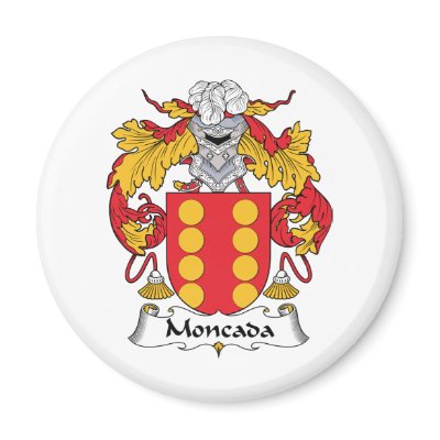 Moncada Family Crest Fridge Magnet by coatsofarms