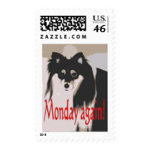 Monday comedic cartoon character postage