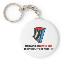 Monday is an awful way to spend 1/7th of your life key chains
