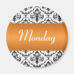 Monday Orange - Damask Magnet
