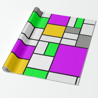 Mondrian art variant theme wrapping paper