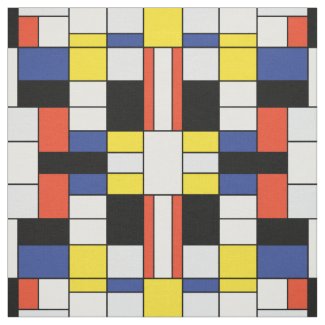 Mondrian - Composition With Large Red Plane Fabric
