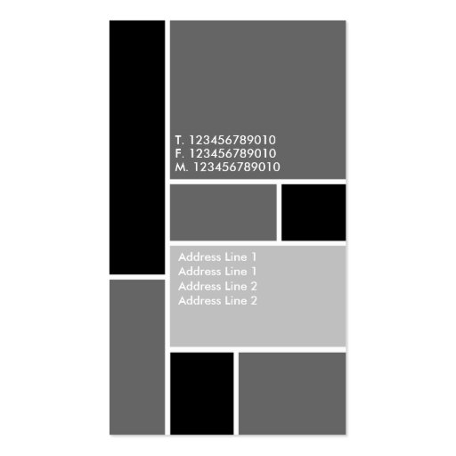 Mondrian - Gray Business Card Templates (back side)