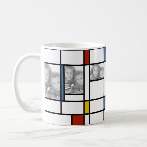 Mondrian Inspired Photo Template Mug