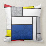 Mondrian Minimalist De Stijl Art Retro Circles Pillow
