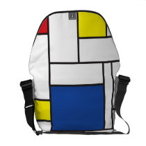 Mondrian Minimalist De Stijl Art Rickshaw Messenge Courier Bags