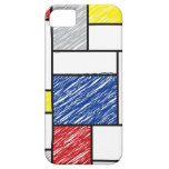 Mondrian Minimalist De Stijl Art Scribbles iPhone iPhone 5 Cases