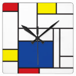 Mondrian Minimalist De Stijl Modern Art  Wall Cloc Clock