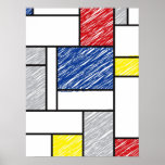 Mondrian Minimalist De Stijl Wall Art Poster Print
