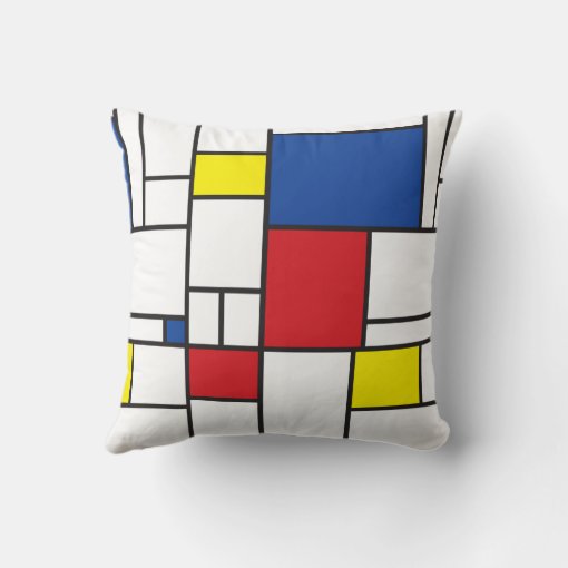 Mondrian Minimalist Geometric De Stijl Modern Art Throw Pillow Zazzle