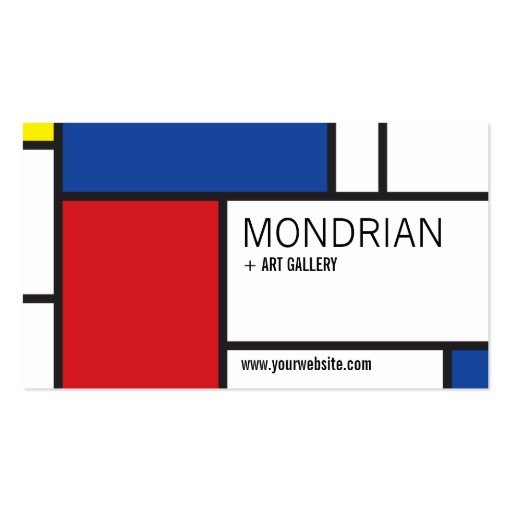 Mondrian Modern Art De Stijl Minimalist Abstract Business Card