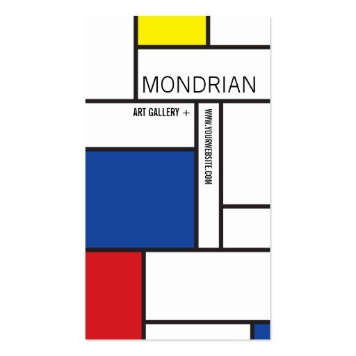 Mondrian Modern Art De Stijl Minimalist Abstract Business Cards (front side)