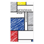 Mondrian Modern Simple Art Minimalist Scribbles Business Card