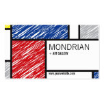 Mondrian Modern Simple Art Minimalist Scribbles Business Card Template