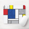 Mondrian + Retro Circles Custom Gift Mousepad