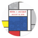Mondrian + Retro Circles Custom Label / Sticker