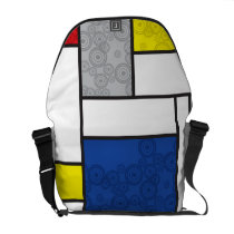 Mondrian Retro Circles Minimalism De Stijl Art Bag Courier Bag