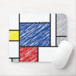 Mondrian Scribbles Minimalism De Stijl Art mousepads