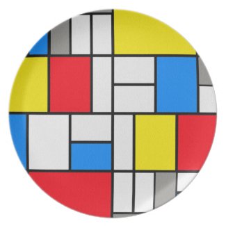 Mondrian Theme Elegant Plate