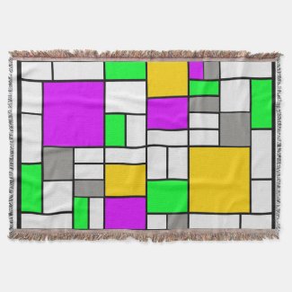 Mondrian theme throw blanket