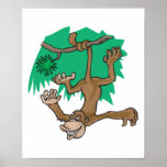 moneky hanging in a tree posters
