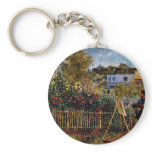 Monet Painting In His Garden In Argenteuil Keychains
