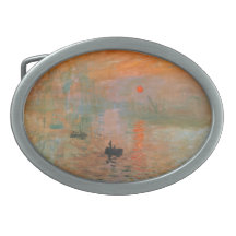Monet Painting Oval Belt Buckle