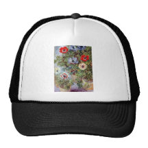 Monet Still Life Anemones flower Painting Mesh Hat